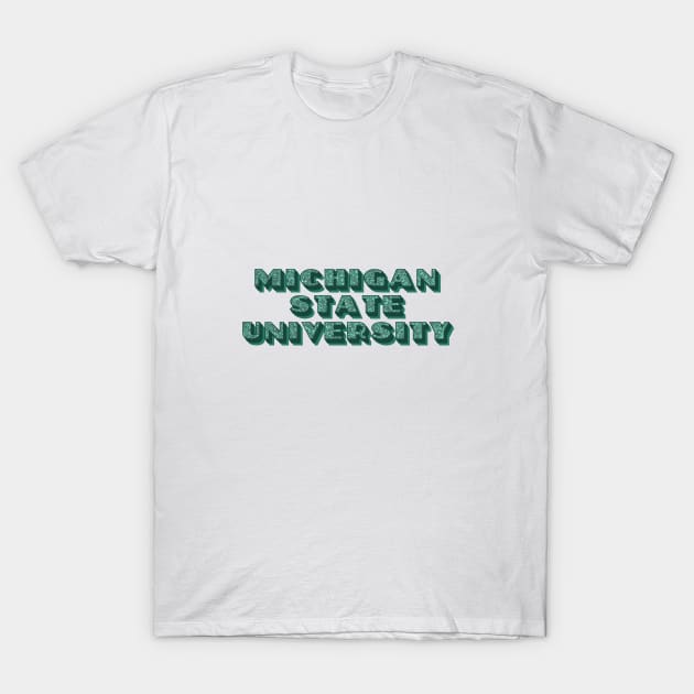 MICHSTATE glitter lettering T-Shirt by Rpadnis